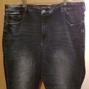 KanCan Skinny High Rise Dark Ripped Hem Jean - Stretch